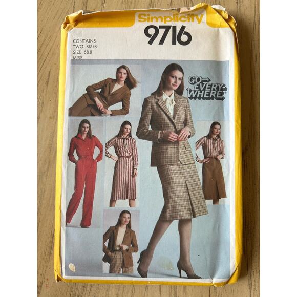 2- VTG Sewing Patterns Women’s Suits Separates Skirt Blazer Pants UNCUT 70s 80s - Picture 2 of 8